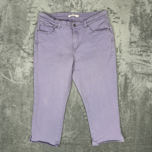 Levi's Classic Capri Jeans Womens 31 Purple Lilac Cropped Light‎ Purple Lavender - Picture 1 of 6